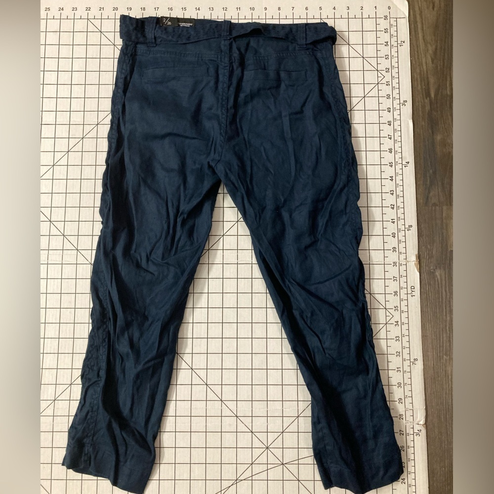 NWT Liverpool Women’s Size 2/26 Mood Indigo Dave Straight Leg Linen Capri Pants - Picture 4 of 9
